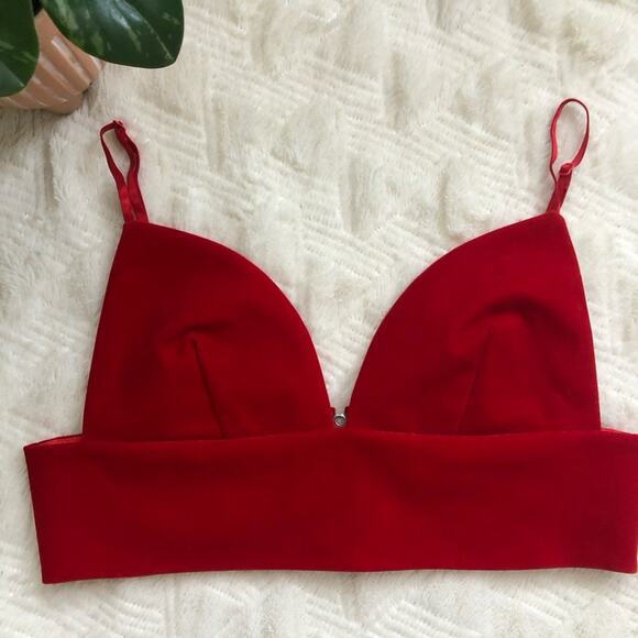 Revolve by the way. Marla Red Velvet Crop Top - Picture 5 of 6